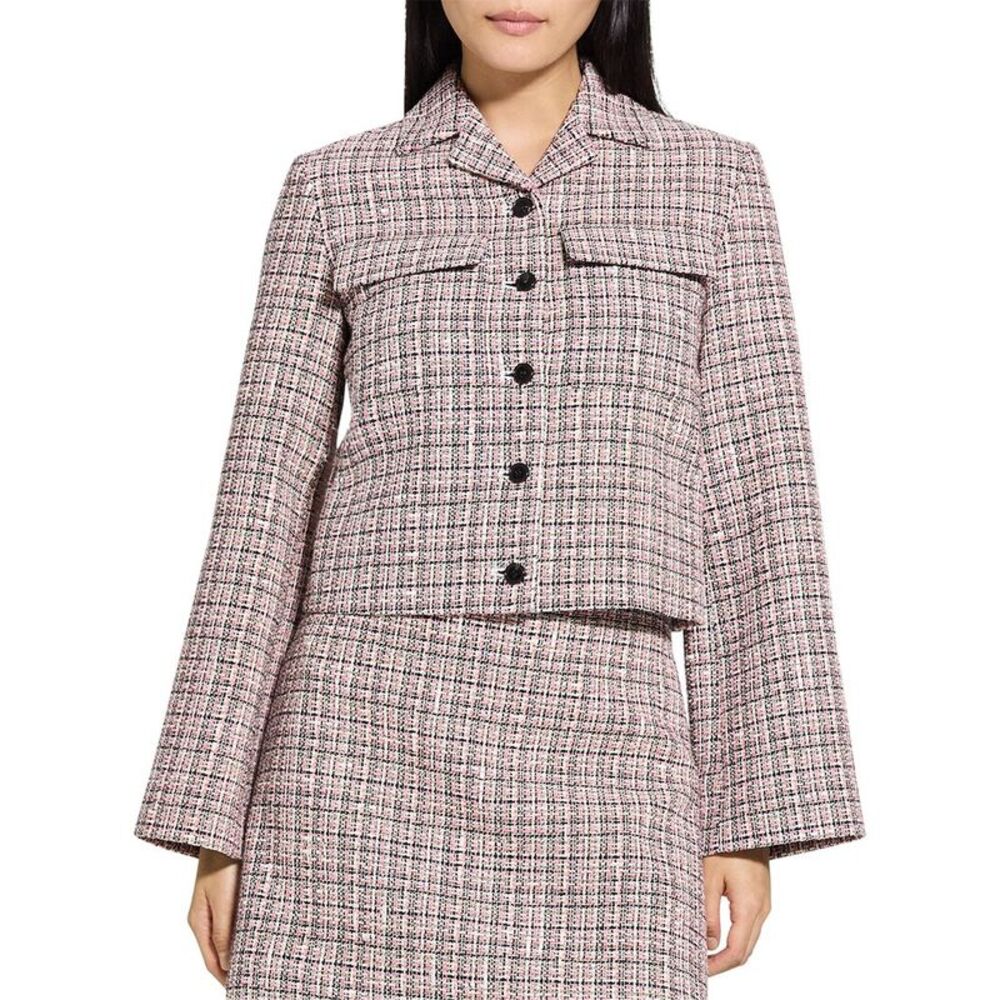 Theory Womens  Patch Crop Jacket, Pink